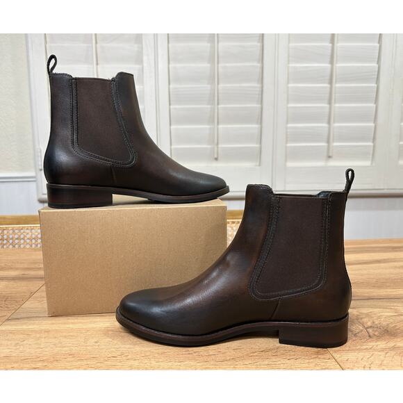 Thursday Duchess Bootie Black Coffee Old English Leather Size 10 NWOB Minimalist - Picture 9 of 14